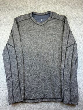 Lululemon Mens Reversible Sweater Lightweight Sz L Gray/Blue Athleisure Tech